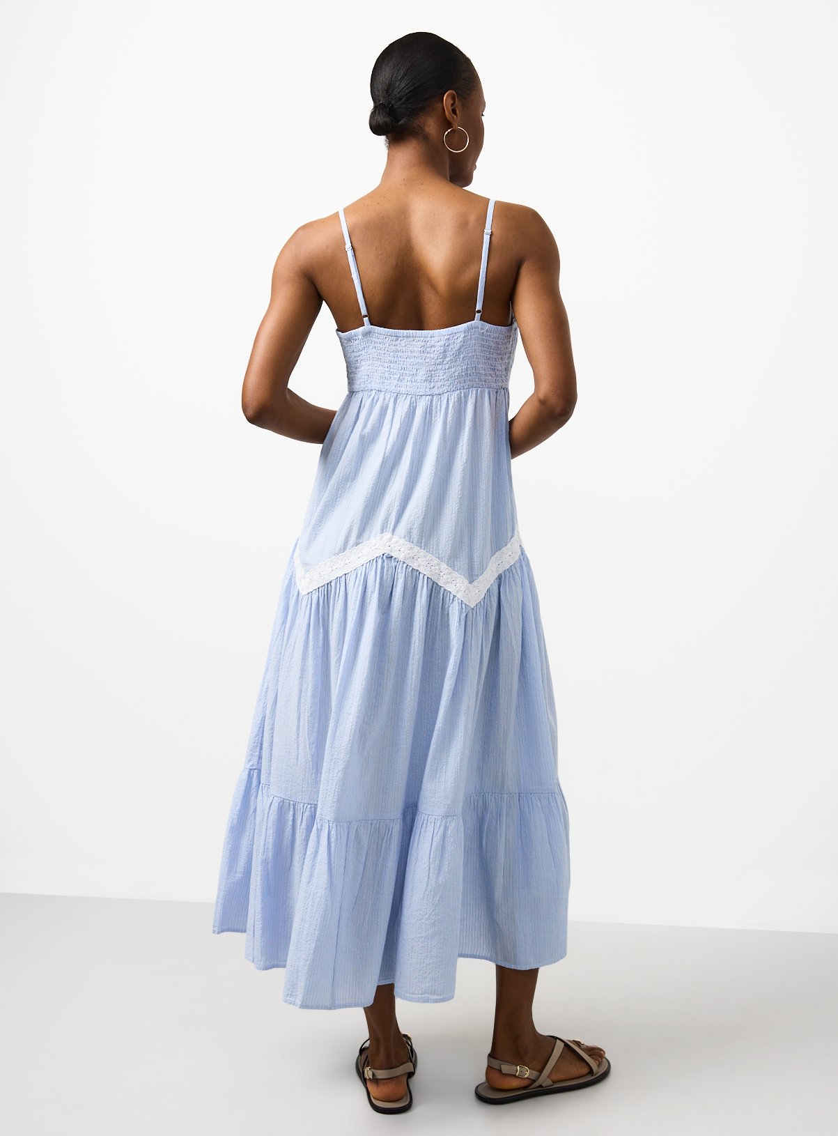Blue Lace Detail Midaxi Cami Dress 10 - Image 4 thumbnail